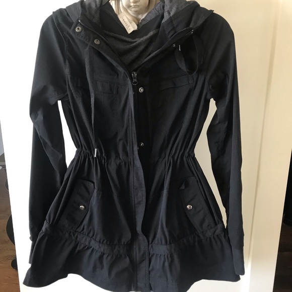 cinched waist jacket with hood